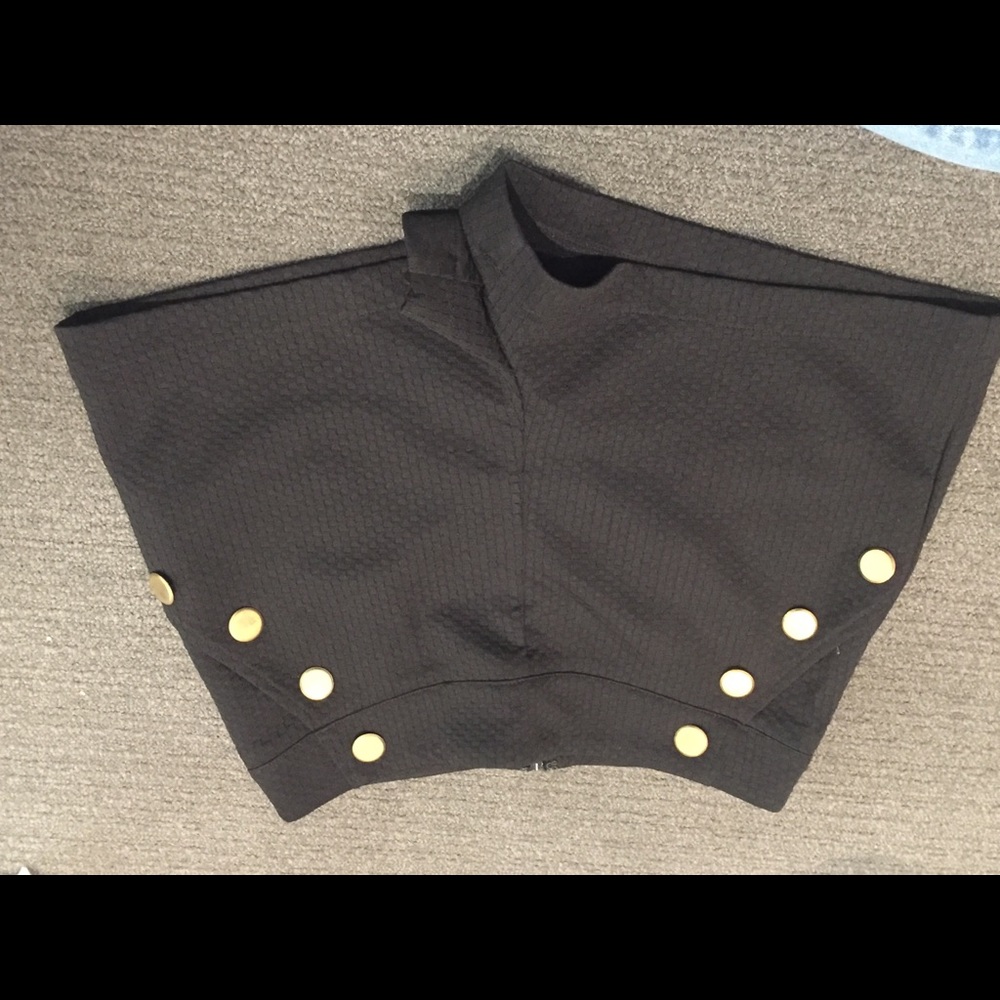 Black Side button shorts